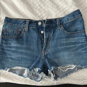 Levi's 501 Jean Shorts Distressed Cut-Off Style